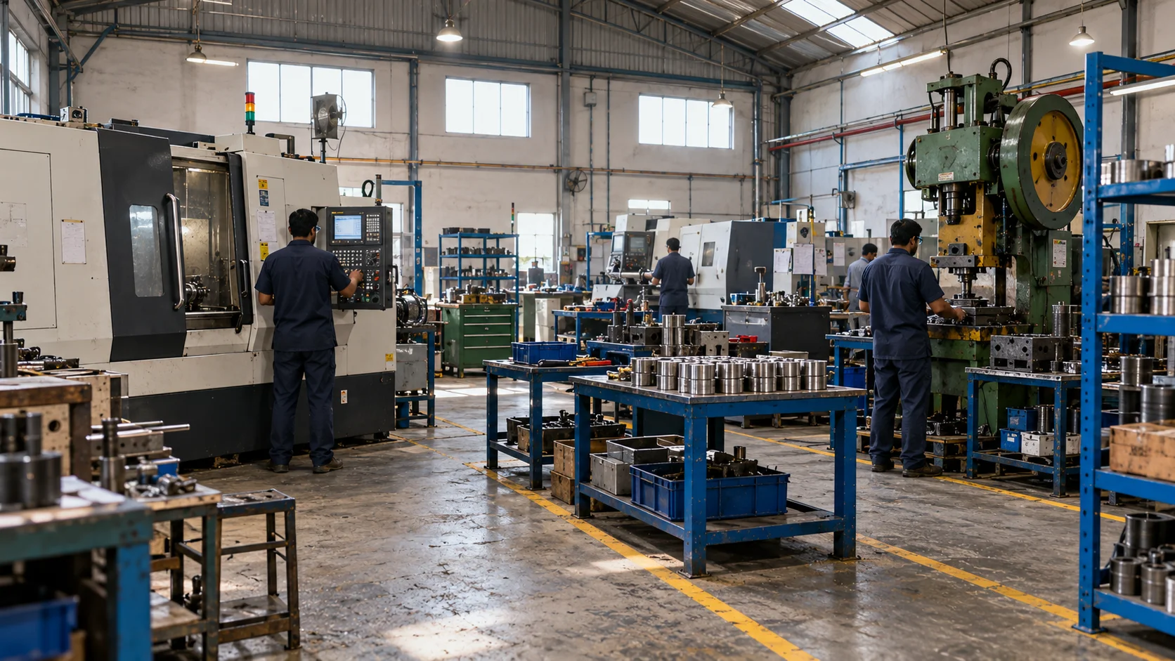 Manufacturing shop floor at New Durga Wire Netting Work in Pithampur